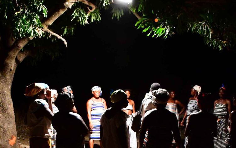 Performance unter einem Baobab
