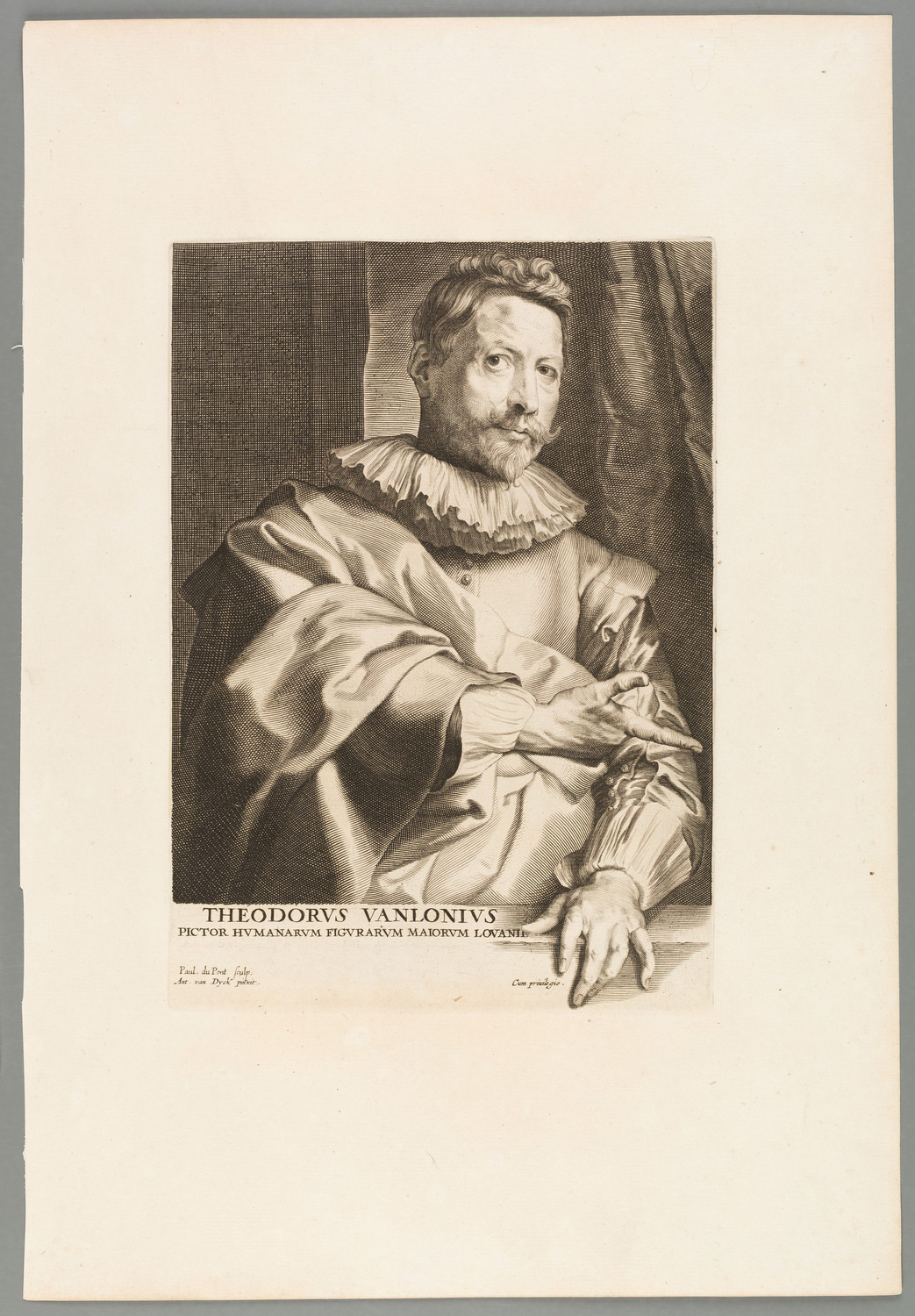 Theodorus Vanlonius. Kupferstich aus der Portät-Serie Anton van Dycks. Kunstsammlung der Universität Göttingen
