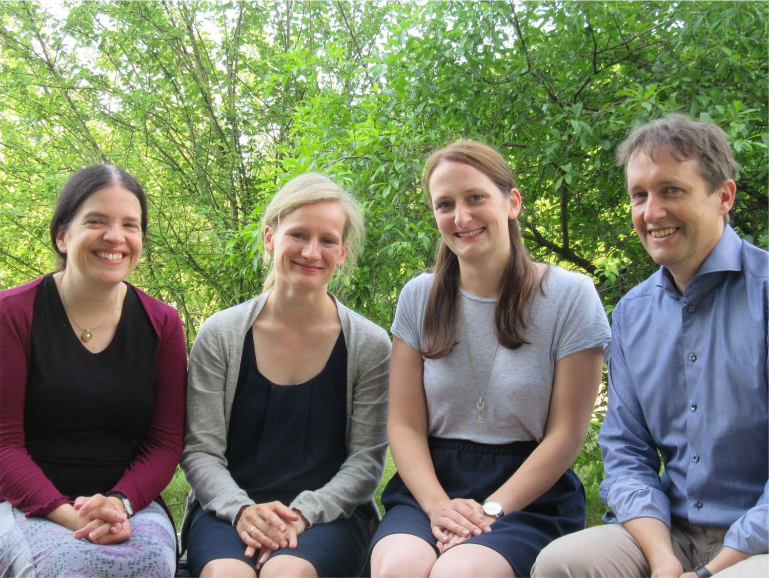 Prof. Dr. Christine Stadelmann-Nessler, Dr. Franziska van der Meer, Mareike Töpperwien, Prof. Dr. Tim Salditt (left to right))