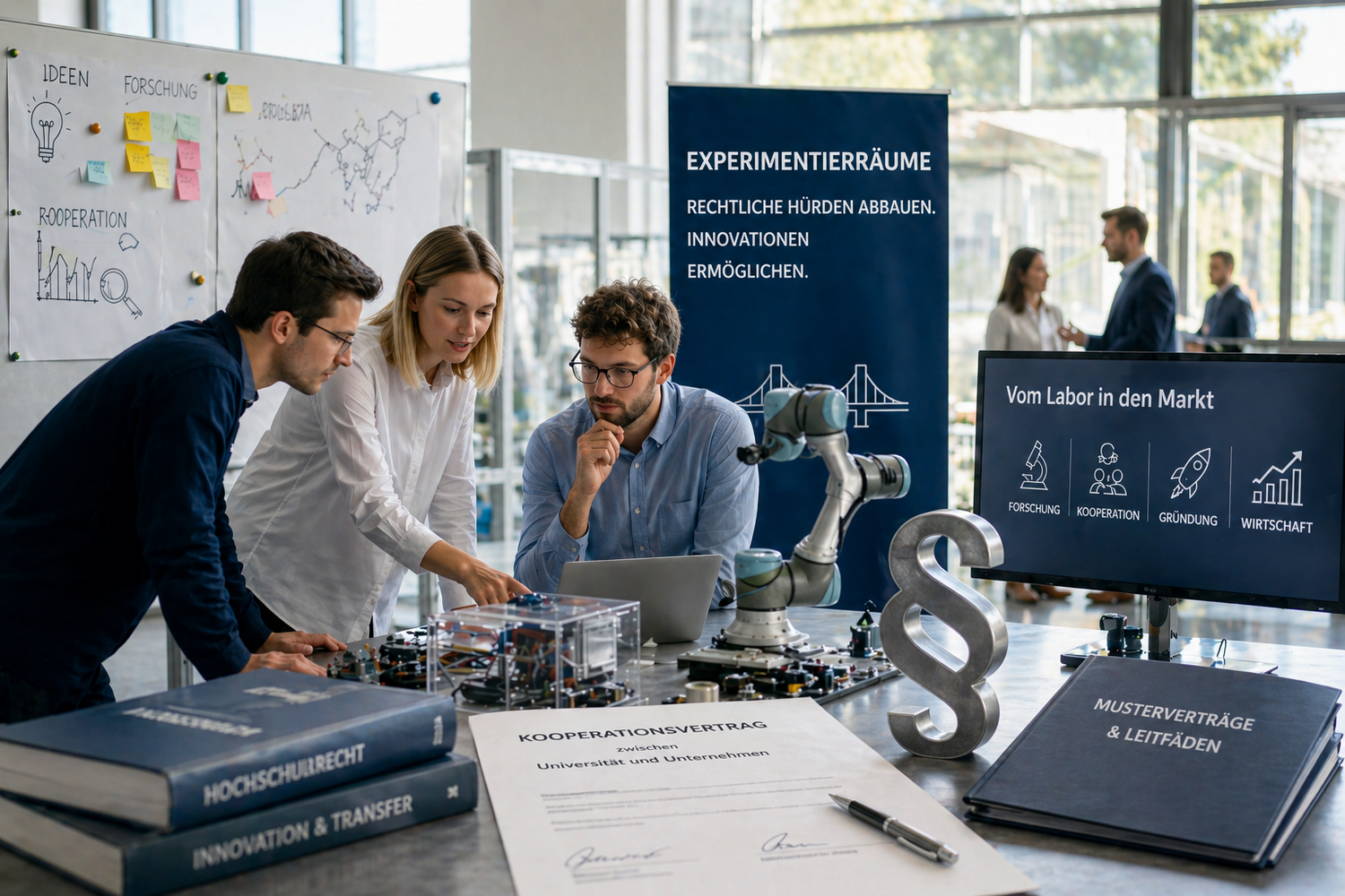 Das Forschungsprojekt „Transfex – Transfer in Hochschul-Experimentierräumen“ der TU Braunschweig und der Universität Göttingen will die rechtlichen Hürden abbauen, die Kooperationen zwischen Universitäten, Start-ups und etablierten Unternehmen erschweren.