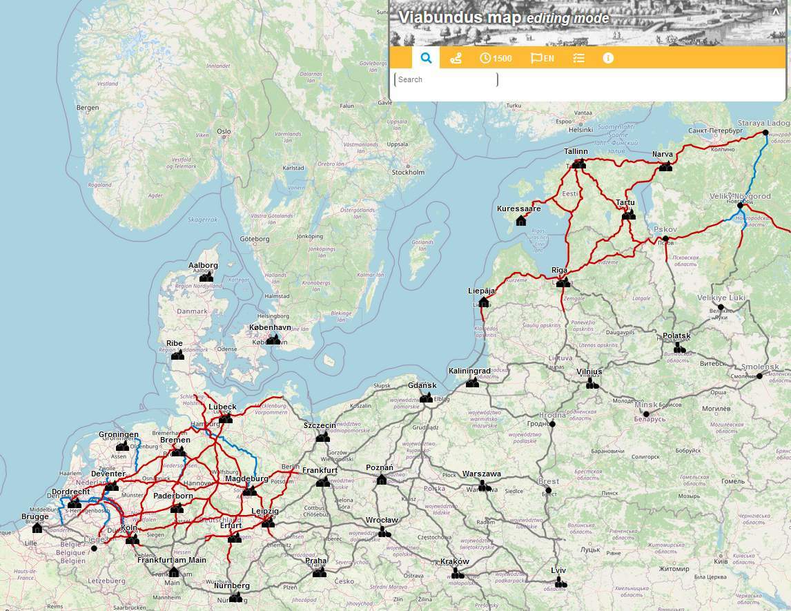 Image showing the area covered by the Viabundus digital map. Researchers have built a digital platform revealing long-distance trade routes in Northern Europe between 1350 and 1650.