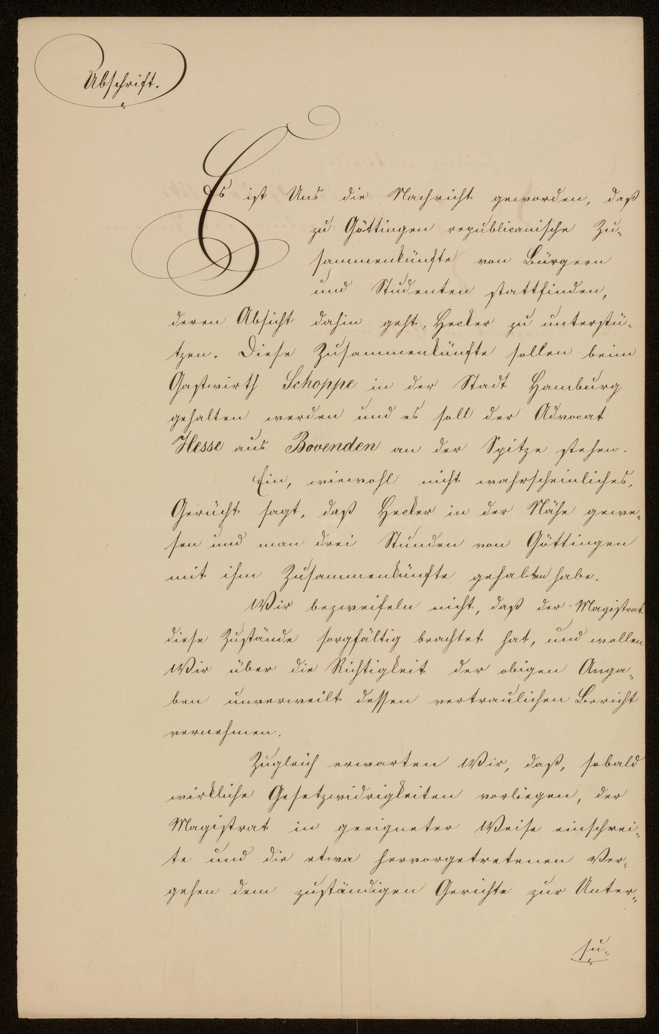 Das Ministerium fordert Aufklärung über republikanische Umtriebe in Göttingen, Erlass vom 27. Juni 1848