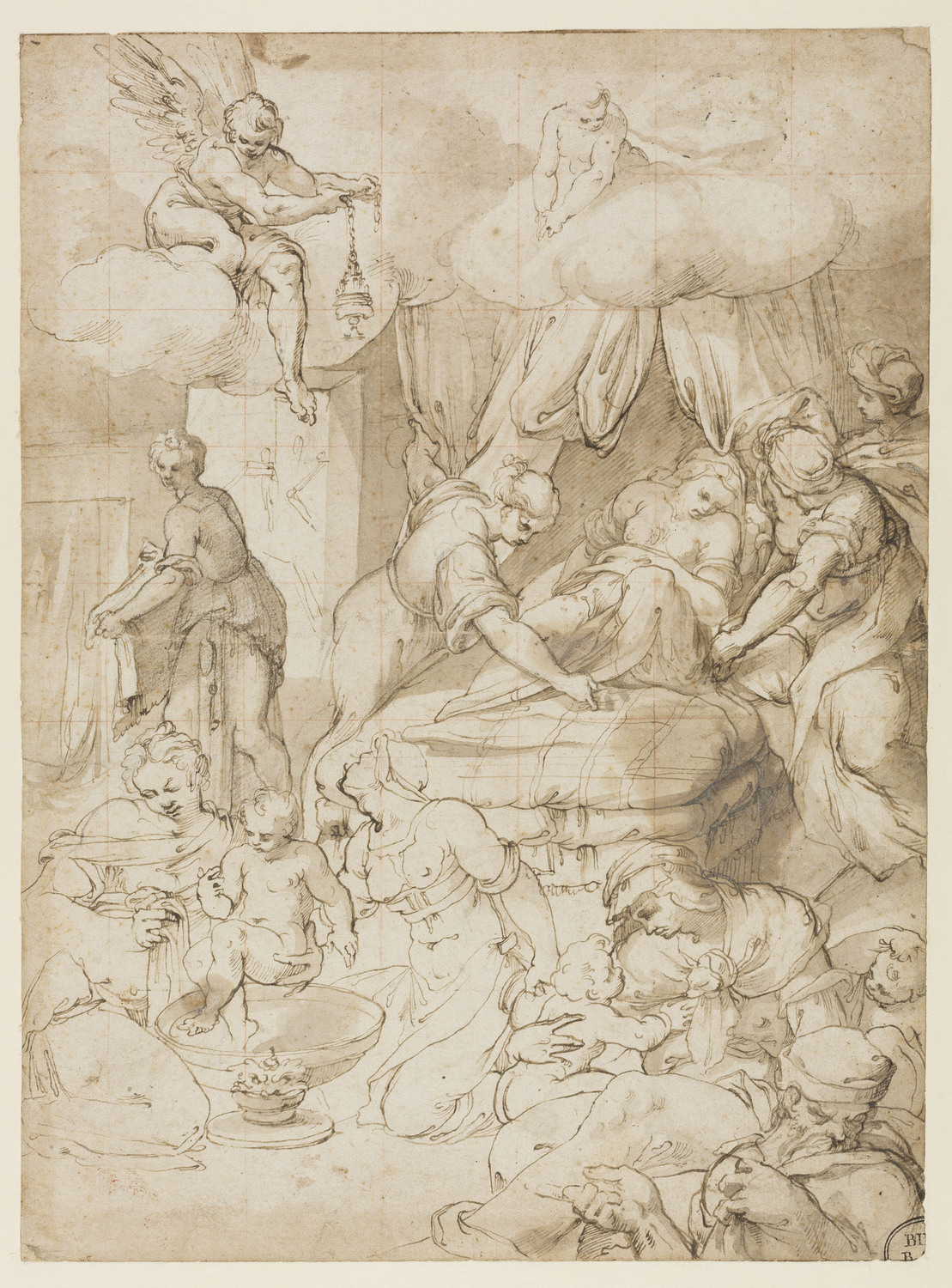 Giovanni Francesco Bezzi (Il Nosadella), Die Geburt Johannes des Täufers, 2. Hälfte 16. Jahrhundert, Kunstsammlung der Universität Göttingen.