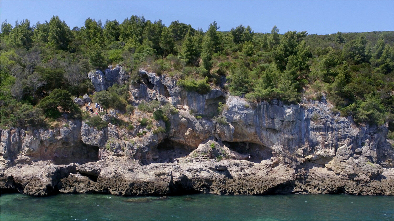View of the Figueira Brava cave with its three entrances.