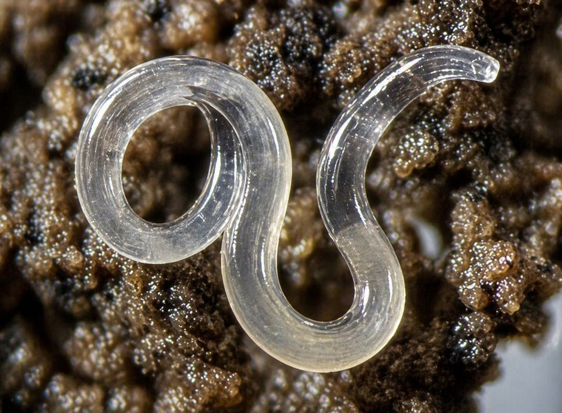Nematodes have adapted to a range of ecosystems across the land and sea. Most, like this one, live in the soil feeding on living material. They are one of the groups of animals that were part of the study about effects of different environments on the diversity of feeding activities.