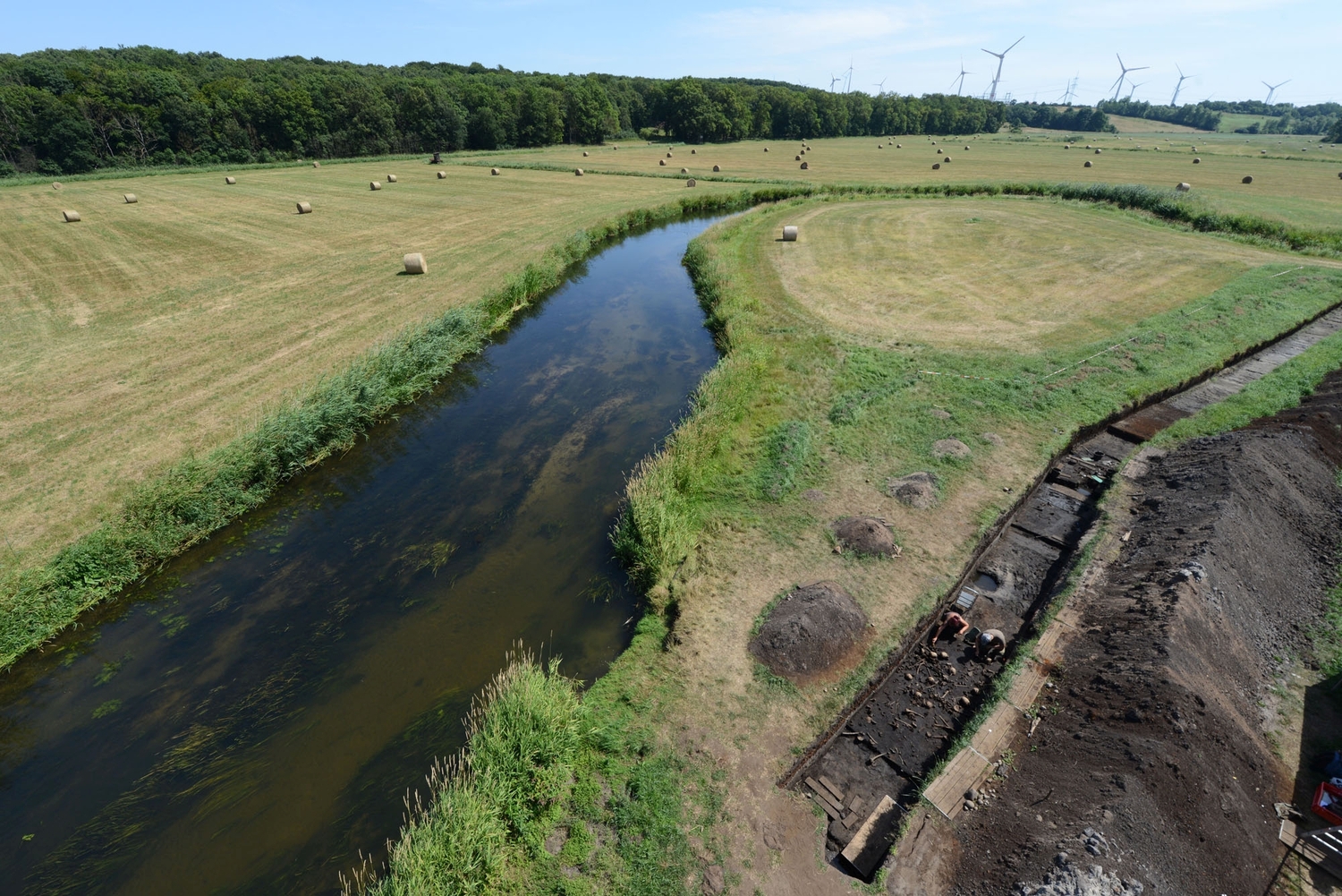 View of the excavation site close to the Tollense river in Weltzin where many human remains and objects were found