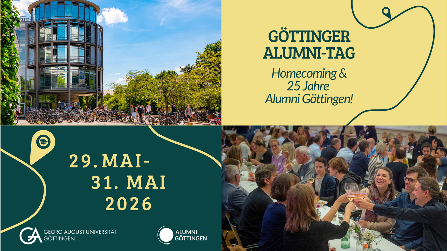 Die Universität Göttingen und der Ehemaligenverein Alumni Göttingen laden am Sonnabend, 30. Mai 2026, zum Göttinger Alumni-Tag ein. In diesem Jahr steht die Veranstaltung ganz im Zeichen eines besonderen Jubiläums: Alumni Göttingen feiert sein 25-jähriges Bestehen.